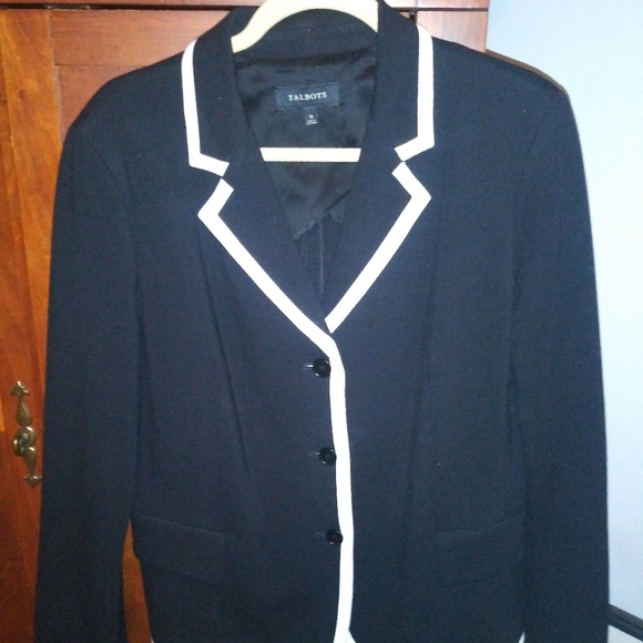 Talbots Jackets & Blazers - Talbot's Black Blazer w White Piping